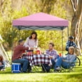 thumbnail image 4 of Gymax 6.6x6.6 FT Folding Pop-up Canopy w/ 6.2-8 Height Adjustment Outdoor Pink, 4 of 10