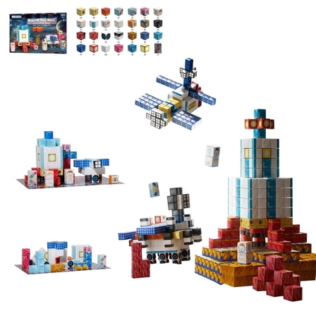 Craft-A-World Magnetic Building Blocks Set, STEM Learning, Space Astronaut Edition