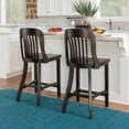 thumbnail image 2 of Linon Conway 24" High Back Counter Stools, Set of 2, Dark Brown, 2 of 11
