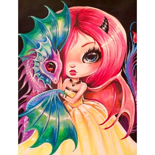 Pintura de diamante (DB1991) 5D DIY Big Eyes Doll Mosaico cuadrado (sz638) 40x50cm FLhrweasw Nuevo