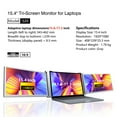 thumbnail image 5 of Docooler Portable Triple-screen Monitor 15.4 inch Easy Installation 1920*1080 Resolution for 15-17 inch Laptop Expansion Screen, 5 of 7