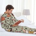 thumbnail image 6 of Hirioo Coffee Makers Macaroons Chocolate for Men's Pajama Sets 2 Piece Pjs Men's Long-Sleeved Pajama Set Button Down Sleepwear,S-XXL-X-Large, 6 of 7