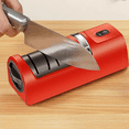 thumbnail image 3 of Electric Rechargeable Cutter Sharpener - Quick Polishing Multifunctional Kitchen Gadget Red, 3 of 6