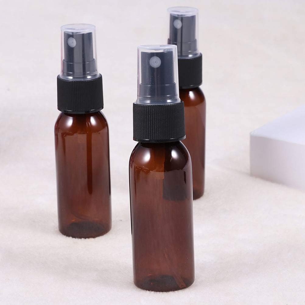 Worgeous  10 Pcs Spray Bottle Press Pump Small Travel Containers Brown