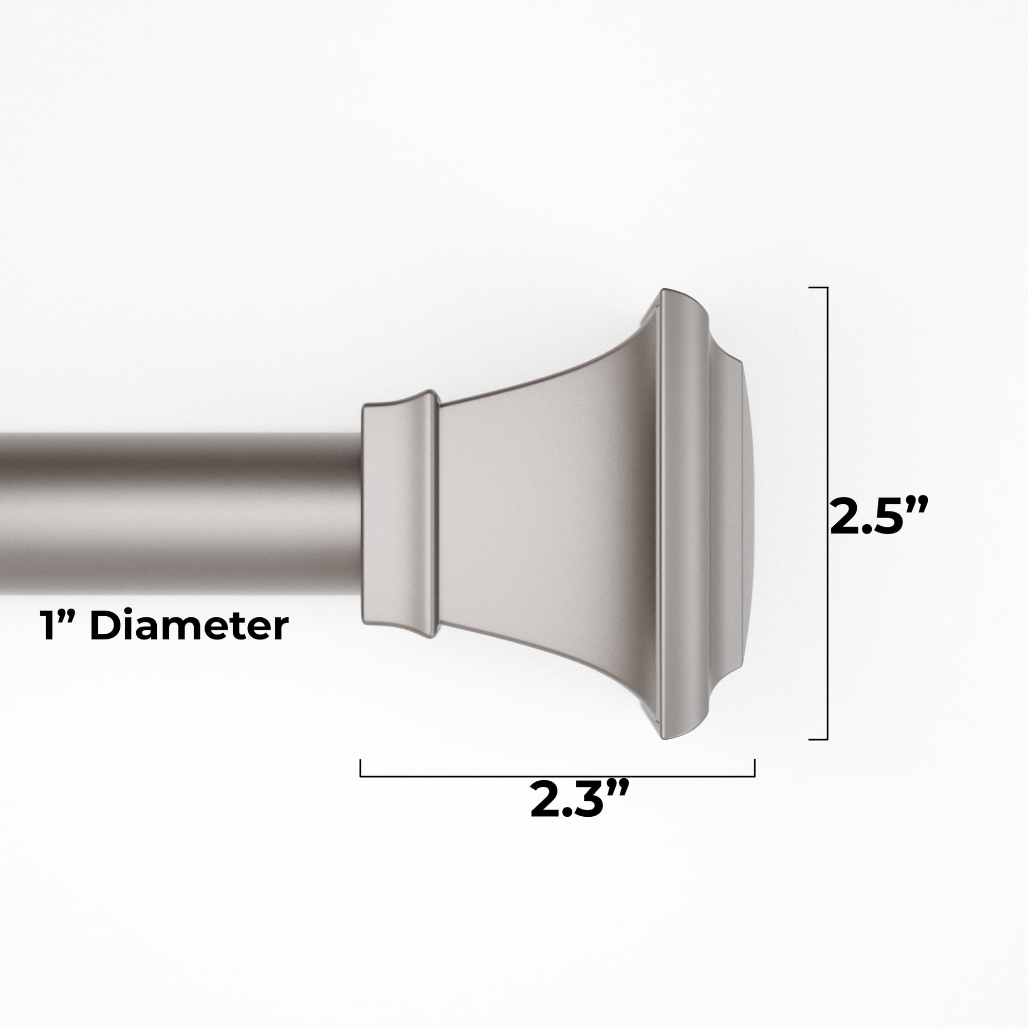 Mainstays 1" Nickel Square Adjustable Single Curtain Rod Set, 30-84"