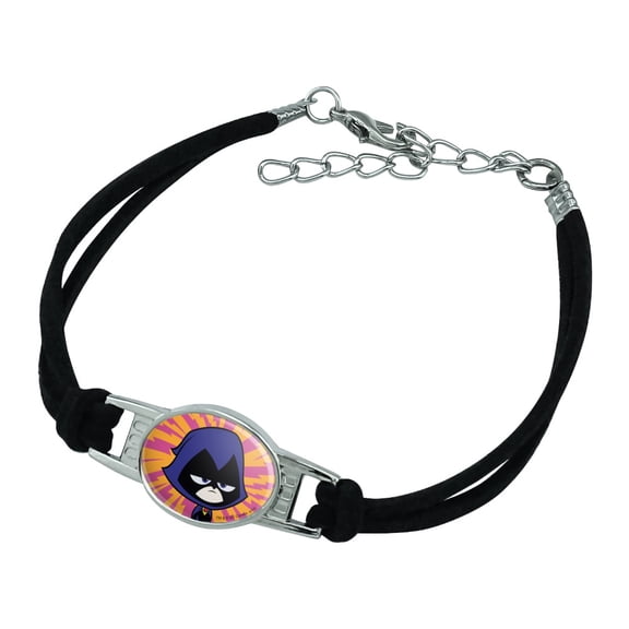 Teen Titans Go! Raven Novelty Suede Leather Metal Bracelet