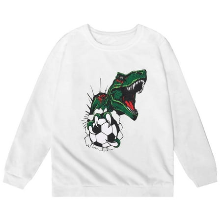

Toddler Girl Sweatshirt Children Fashion Personality Cute Loose Printed Crew Neck Hoodless Long Sleeve Sweatshirt White 7-8 Years