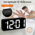 thumbnail image 4 of Digital Alarm Clock for Bederoom, Large Big Numbers Display with Brightness Dimmer,Dual Alarm, Snooze,12/24Hr,Adjustable Volume Loud Bedside Alarm Clock for Kids Teens Boys Girls (Black), 4 of 7
