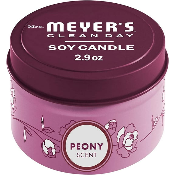 Mrs. Meyer'S Soy Tin Candle, 12 Hour Burn Time, Made with Soy Wax and Essential Oils, Peony, 2.9 Oz