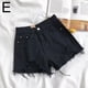 thumbnail image 1 of TQEHS Pantalones cortos de mezclilla rasgados sexys de verano para mujer, cintura alta, irregulares, elásticos y ajustados, 1 of 6