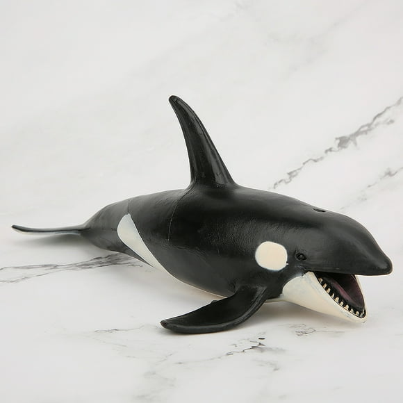 Hand Painted Killer Whale Model, Marine Life Animal Toy with Stand for Home Decor, Educational Learning Toy for Kids