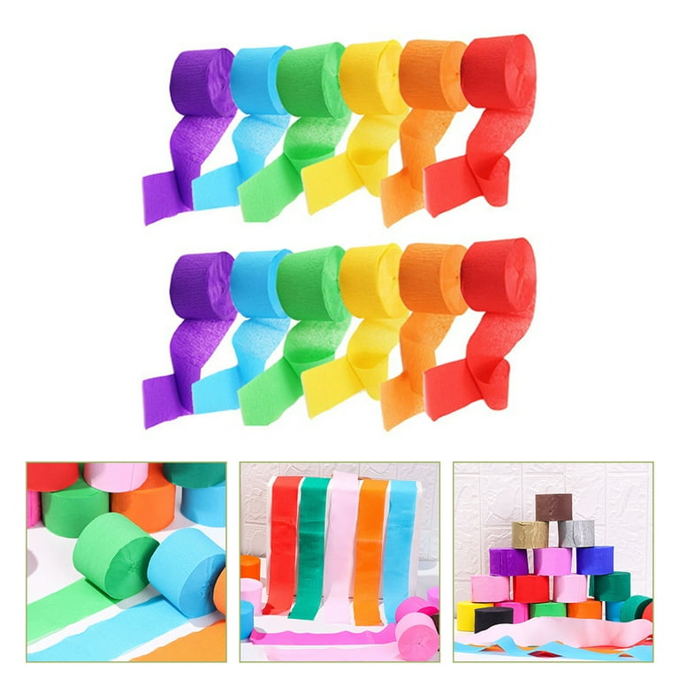 Outus 5 Rolls Pastel Crepe Paper Streamers Colorful Rainbow Pastel  Streamers Hanging Decorations for Baby Shower Birthday Wedding Festive  Party