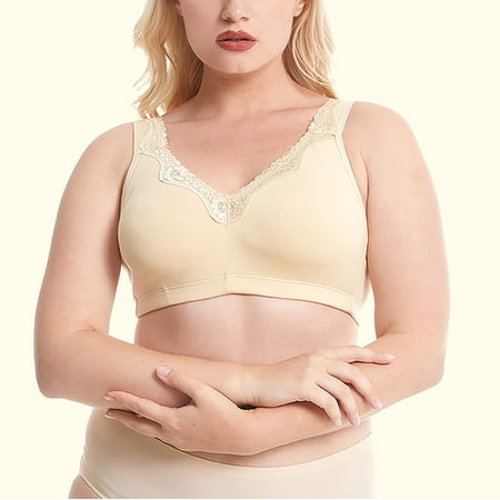 

SENDKEEL Women s Solid Color Plus Size Bra Comfortable Underwire Free Bra
