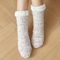 thumbnail image 3 of Zhaomeidaxi Winter Socks Non-slip Silicone Fleece Thickened Plus Velvet Tube Socks Sleep Socks Christmas Elements Warm Fluffy Slippers Carpet Snow Socks style2 1 Pair, 3 of 9