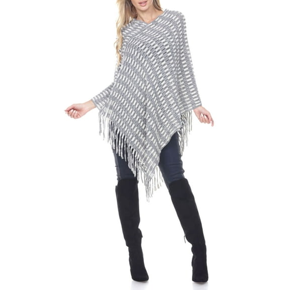 Women's Checkered Poncho