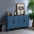thumbnail image 3 of 60" Buffet Cabinet with 4 Doors,Large Storage Cabinet Sideboard with Adjustable Shelves, Wooden Console Table TV Stand,Vintage Kitchen Sideboard for Dining Living Room Entryway Hallway & Office, 3 of 8