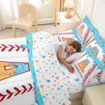 thumbnail image 4 of jejeloiu Baseball Ice Cream 7-Piece Twin Bedding Sets,Letter A Monogrammed Bedding Comforter Set For Boy Girl Reversible, 4 of 7