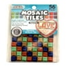 Horizon Group USA Mosaic Ceramic Square Tiles, 56 Piece