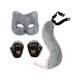 thumbnail image 2 of Conjunto de Orejas, Cola y Guantes de Lobo/Zorro para Disfraz de Halloween o Navidad | Material: Poliéster Gris | Incluye Guantes, Máscara y Cola | Talla Ajustable | Ideal para Regalar | Peso: 220 G, 2 of 6