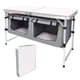 thumbnail image 1 of CampLand Mesa de camping plegable para exteriores con aluminio, ligera, altura ajustable con organizador de almacenamiento, mesa de picnic para barbacoa, fiesta, camping (blanco), 1 of 5