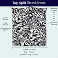 thumbnail image 2 of SGI Bedding 32" Queen Split Top Flex Head sheet 100% Egyptian Cotton Sheet Set - 600 Thread Count Flex Top Sheet for Adjustable Bed 4 Piece Sheet Set 15" Deep for Sleep Number bed - Zebra Print, 2 of 7