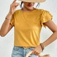 thumbnail image 4 of mfyjkho Tops Para Salir Para Mujer, Top Holgado De Cuello Redondo Y Manga Corta Para Mujer, Camiseta De Manga Corta Con Cuello En V Tops Para Hacer Ejercicio Para Mujer M, 4 of 6