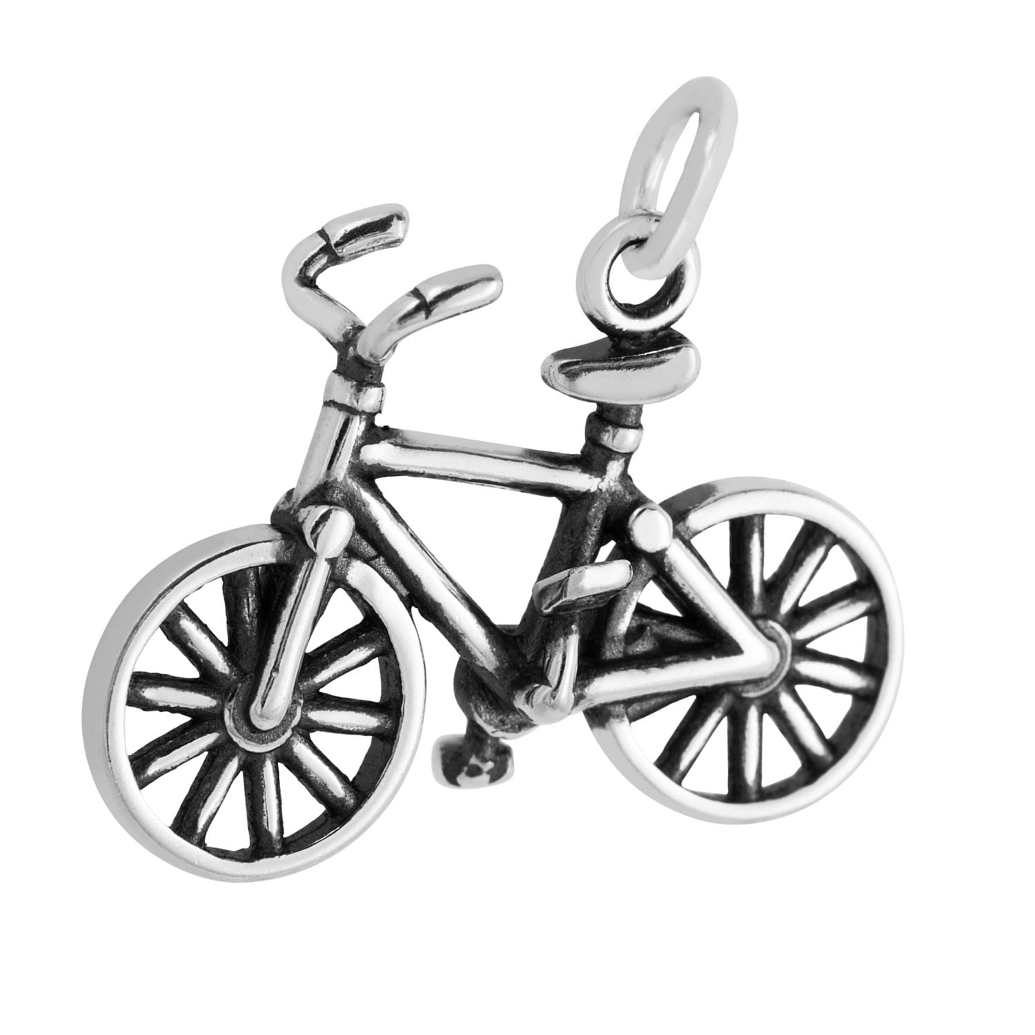 Bicycle Charm Bicycle Necklace Bicycle Gifts Womans Bicycle Charm Pendant In Sterling Silver On An 18 Sterling Silver Cable Chain 