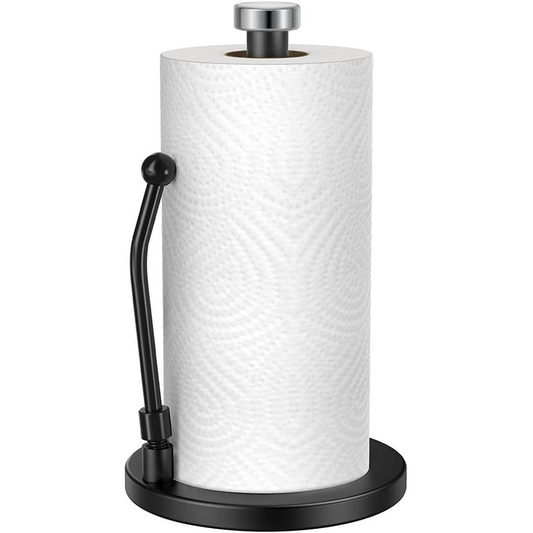 SMARTAKE Paper Towel Holder, Standing Kitchen Roll Holder with Suction  Cups, One-Hand Tear Paper Towel Stand, Non-Slip Weighted Base, Fit Most  Paper