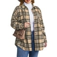 thumbnail image 3 of Fantaslook Plus Size Flannel Plaid Shirts for Women Long Sleeve Button Down Shirts Casual Loose Blouses Tops, 3 of 8