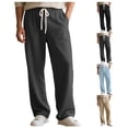thumbnail image 1 of Man Solid-Color Casual Multi-pocket Zipper Button Work Pants Full Length Pants, 1 of 7