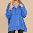 thumbnail image 2 of FAIWAD Sweatshirt for Women Long Sleeve V Neck Solid Color Fall Winter Lightweight Plus Size Top, 2 of 7
