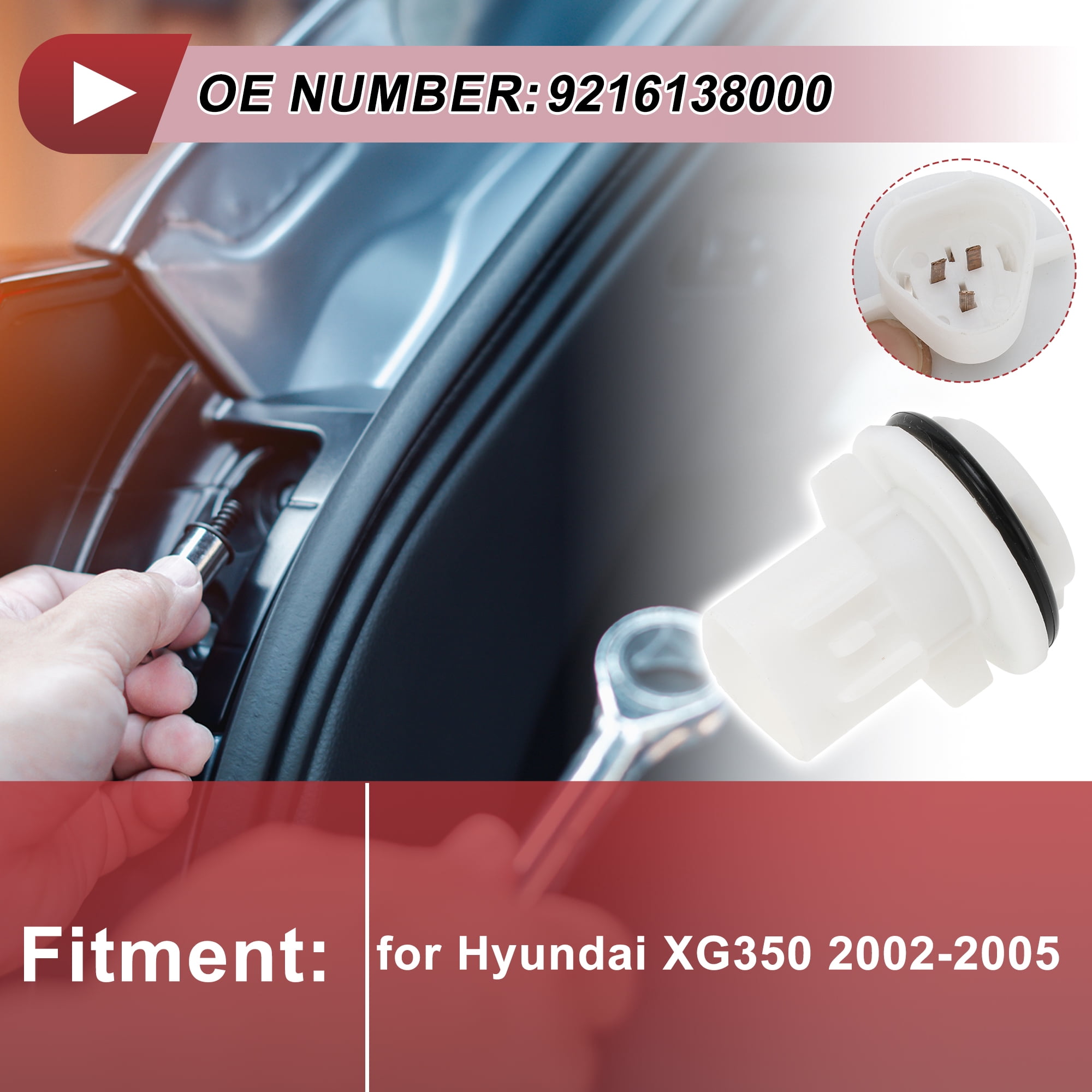 Unique Bargains Headlight Light Socket for Hyundai XG350 2002-2005 No.9216138000