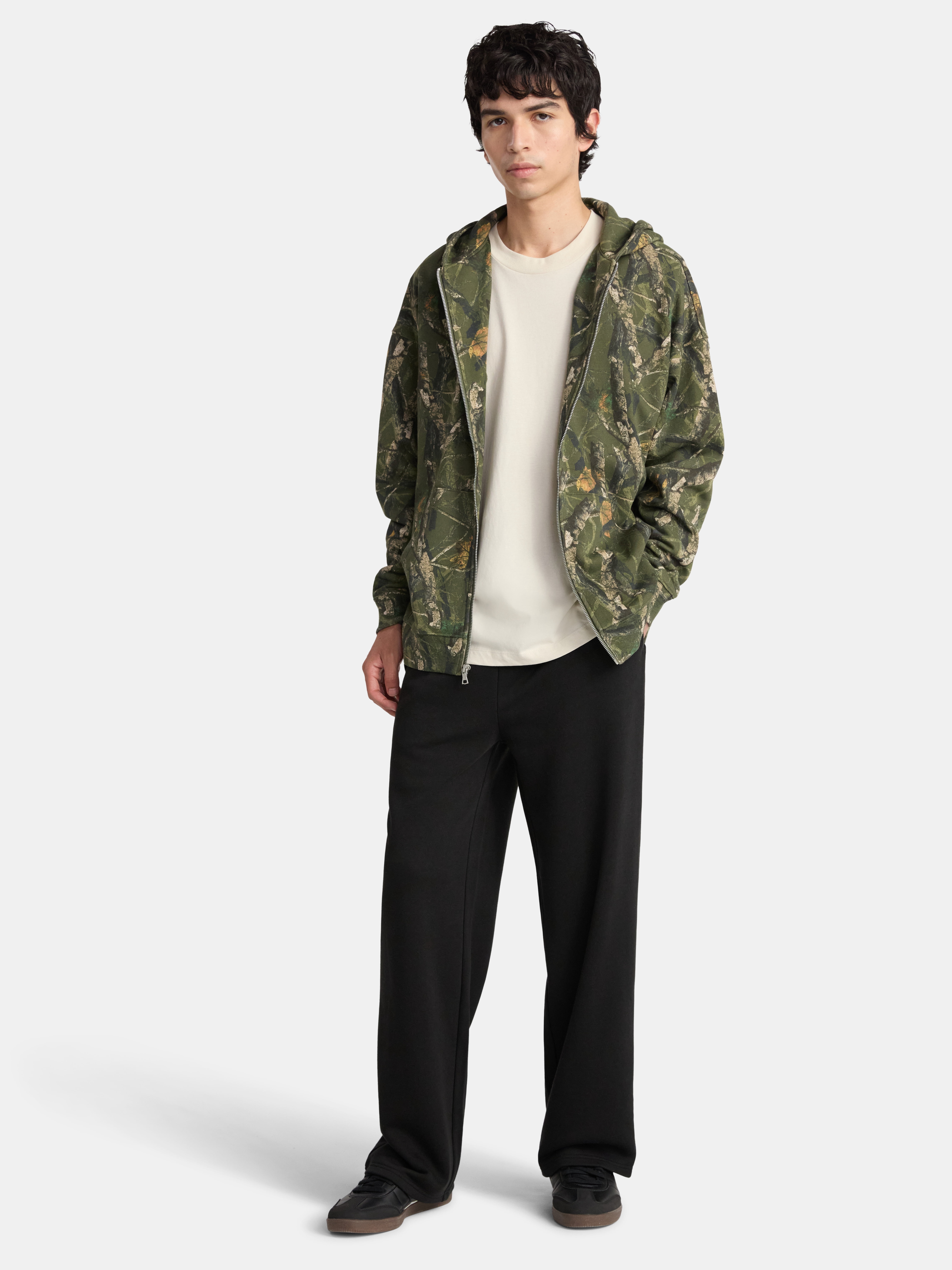 No Boundaries Zip Hoodie with Long Sleeves, Men's & Big Men's