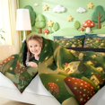 thumbnail image 3 of Homewish Mushrooms Moon Landscape Twin Comforter Sets,Fungus Plant Bedding Set,Green Yellow,Black Reversible,2-Piece,1 Comforter and 1 Pillowcase, 3 of 7