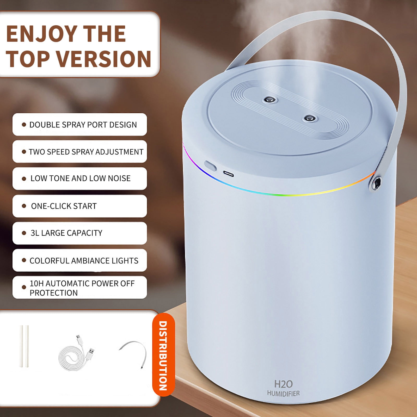 BOBOMOTI Humidifier for Room Baby Top Fill Cool Mist Humidifier Ultra Quiet Humidistat Aromatherapy Diffuser Clearance