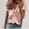 sebulube Women's Summer Ruffle V-Neck Short Sleeve Solid Print Casual Dressy T-Shirt Top