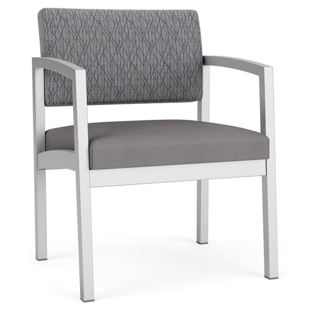 Fauteuil d'Appoint Surdimensionné en Acier Lenox pour Réception / Acier Argenté / Gris / Gris