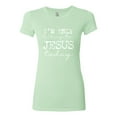 thumbnail image 2 of Wild Bobby I'm Only Talking to Jesus Today Inspirational/Christian Women Slim Fit Junior Tee, Mint, XX-Large, 2 of 6