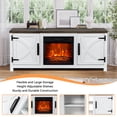 thumbnail image 4 of IHOMEadore Rustic Electric Fireplace TV Stand up for 65-Inch TVs with Adjustable Shelves and Farmhouse Charm, 4 of 12