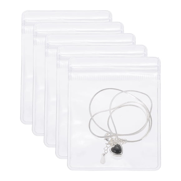 Uxcell Small Plastic Bags, 100Pcs Clear Zipper Lock Jewelry Bag Self Seal Packing Pouch, Transparent (2.4x3.1")
