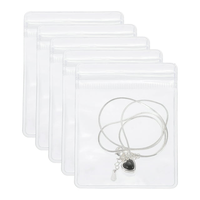 Uxcell Small Plastic Bags, 100Pcs Clear Zipper Lock Jewelry Bag Self Seal Packing Pouch, Transparent (2.4x3.1")
