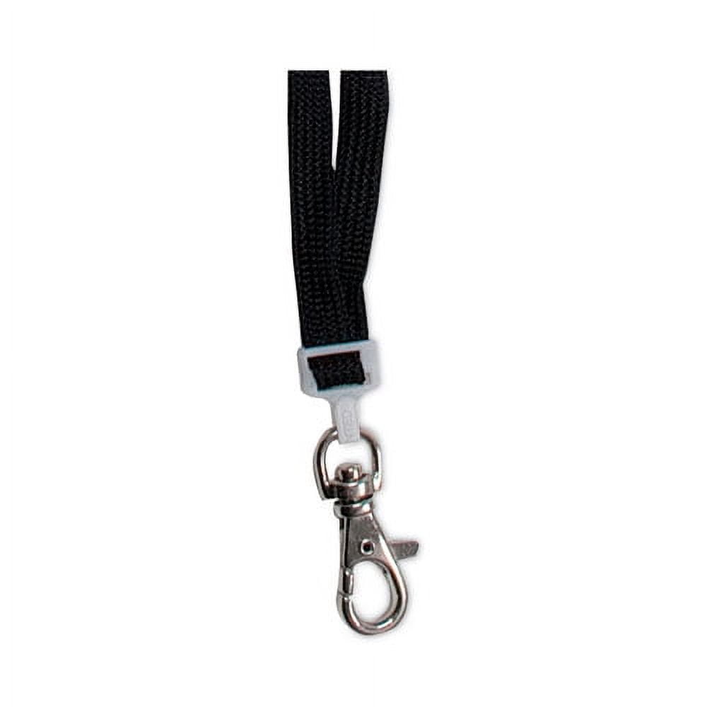 Deluxe Safety Lanyards, Metal Lobster Claw Hook Fastener, 36" Long, Black, 24/Box | Bundle of 2 Boxes