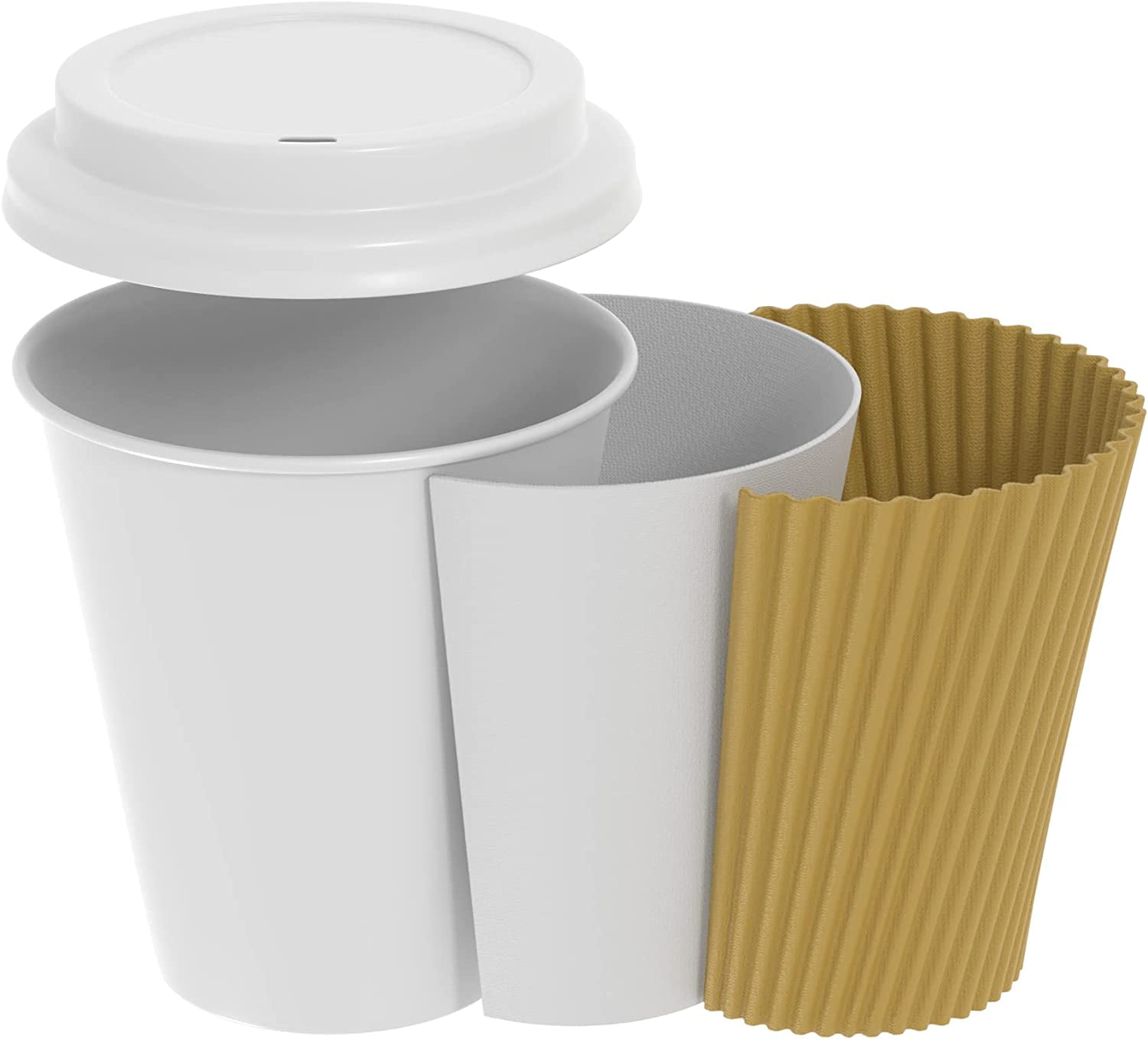 Sheffield Home Disposable Coffee Cups with Lids 16 oz, Cute Disposable Cups  with Lids 12 Pack with Sleeves