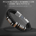 thumbnail image 2 of Pulsera Piel Para Hombre De Cuero Con Hebilla Magnética Xtellar negro, 2 of 4