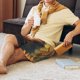 thumbnail image 5 of Balery Cute Sunflower Guinea Pig Pantalones cortos de pijama de punto de algodón para hombre con cinturilla y bolsillos-3X-Large, 5 of 6