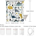 thumbnail image 4 of Dinosaur Shower Curtain Kids Shower Curtain, Funny Shower Curtain Kids Bathroom Decor Boys Dinosaur Curtains with Hooks, Waterproof Cartoon Graffiti Shower Curtain for Bathroom, 72Wx84H Inch, 4 of 6