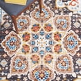 thumbnail image 6 of SAFAVIEH Riviera Ulysses Medallion Polyester Machine Washable Runner Rug, Beige/Charcoal, 2'2" x 9', 6 of 8