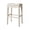 White, variant on Maven Lane Adrien Saddle Counter Stool In Reclaimed Oak Finish With Ash Grey Fabric Upholstery