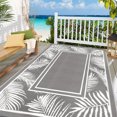 thumbnail image 6 of Ileading Outdoor Rugs 6x9 for Patios Clearance, Reversible Portable Outdoor Plastic Straw Camping Rug, Large Indoor/Outdoor Patio Rugs for Camping, RV, Picnic, Beach, Backyard, Pool Deck,Grey, 6 of 8