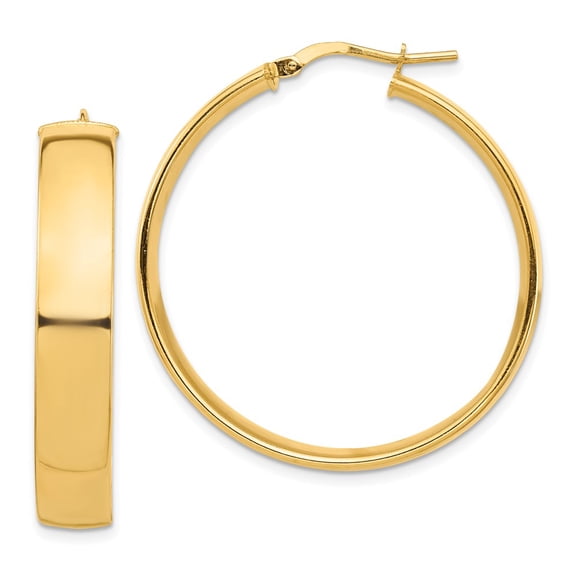 Primal Gold 14 Karat Yellow Gold 7mm Hoop Earrings